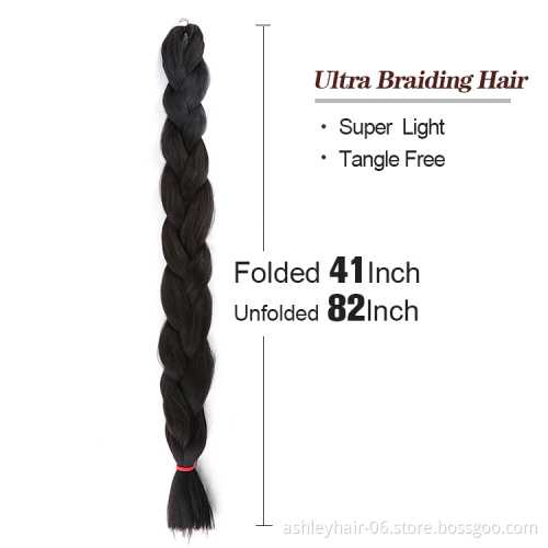 100% Kanekalon 82 Inch 165G Ultra Braids Synthetic Afrelle Ultra Braid Fiber Synthetic Japanese Kanekalon Synthetic Braiding Hai